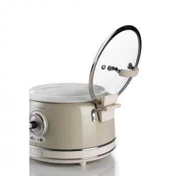 Ariete 2904 Ryžių viryklė - Elektrinė ryžių viryklė su keramine keptuve - Naminis suši - Multivaryklė - Vintage linija - 3,5 l - 650 W - Smėlio spalva