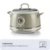 Ariete 2904 Ryžių viryklė - Elektrinė ryžių viryklė su keramine keptuve - Naminis suši - Multivaryklė - Vintage linija - 3,5 l - 650 W - Smėlio spalva