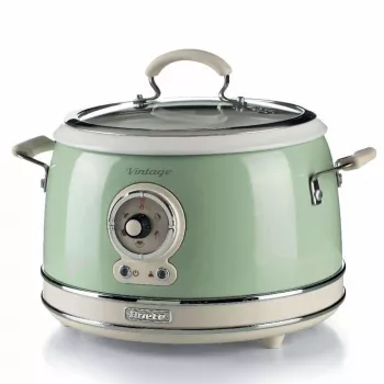 Ariete 2904 ryžių viryklė – elektrinė ryžių viryklė su keraminiu dubeniu – naminiams suši – multiviryklė – Vintage linija – 3,5 l – 650 W – žalia