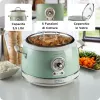 Ariete 2904 ryžių viryklė – elektrinė ryžių viryklė su keraminiu dubeniu – naminiams suši – multiviryklė – Vintage linija – 3,5 l – 650 W – žalia