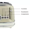 Ariete 156 4 dalių vintage skrudintuvas, 1600 W, 6 skrudinimo lygiai, nerūdijantis plienas, dažytas pasteline smėlio spalva, be sumuštinių laikiklių