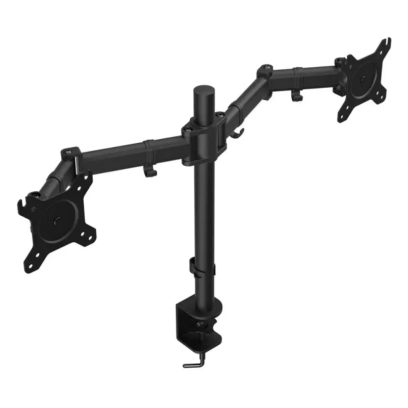 Monitoriaus laikiklis ENDORFY Atlas Double, skirtas 2 ekranams 27 colių (68,6 cm), spaustukas, VESA 75x75–100x100, maks. 8 kg ekranui, juodas