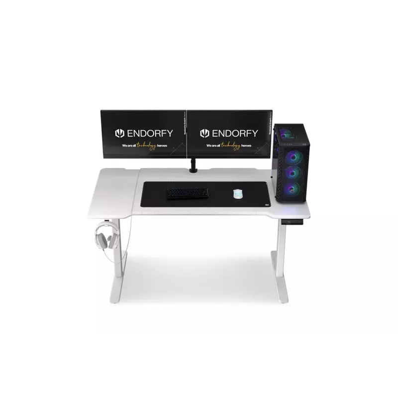 Tiesus stalas ENDORFY Atlas L Electric White 1500x780x720 mm