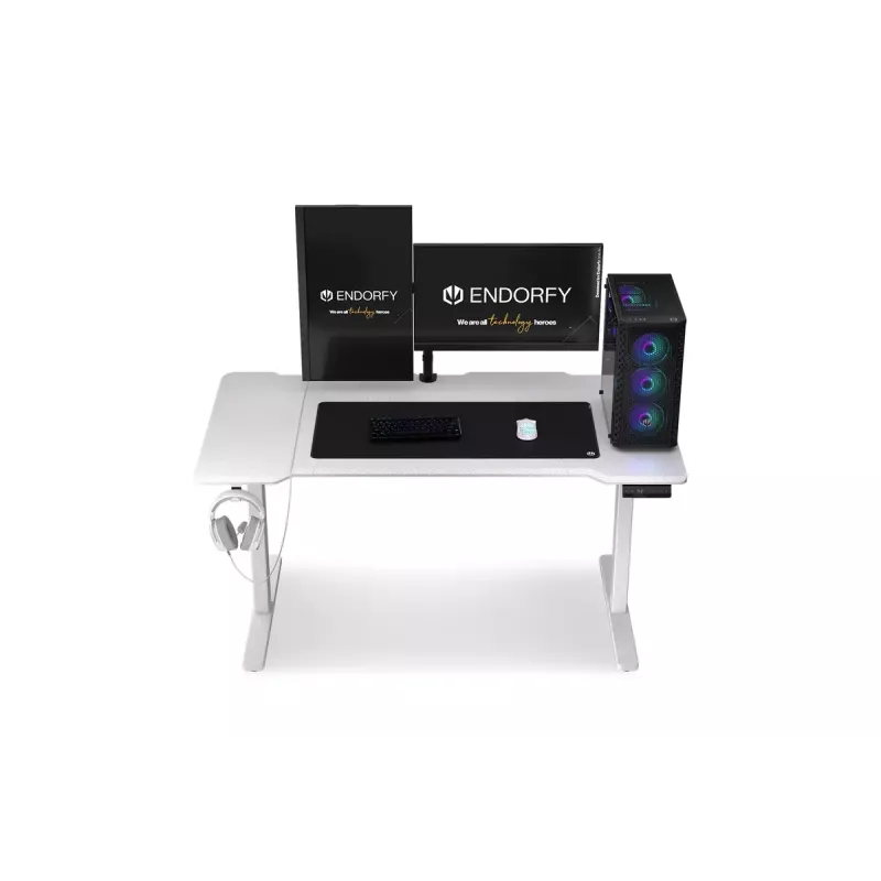 Tiesus stalas ENDORFY Atlas L Electric White 1500x780x720 mm