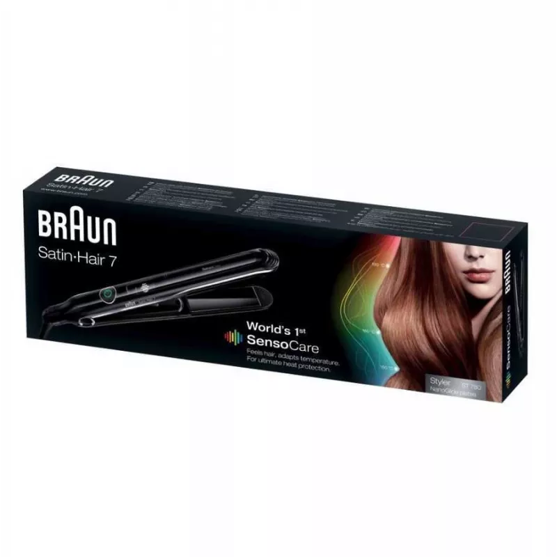 Braun Satin Hair 7 SensoCare ST780 Tiesinimo žnyplės Warm Juoda 2 m