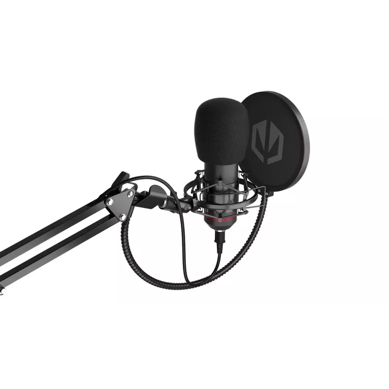 PC mikrofonas ENDORFY Solum — laidinis USB-C kardioidinis mikrofonas, 16 bitų/48 kHz, 18–21000 Hz, stalinis laikiklis, 2,9 m laidas, ausinių išvestis, pop filtras