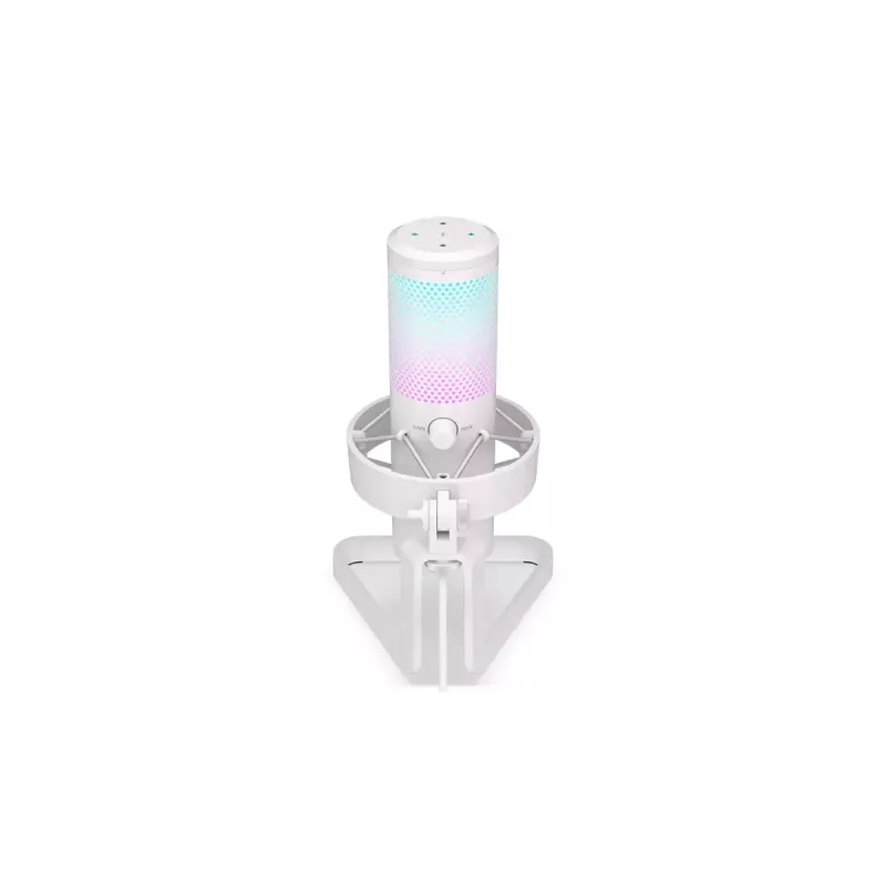 PC mikrofonas ENDORFY AXIS Streaming White — USB, kardioidinis, 30–18 kHz, 192 kHz/24 bitų, stalinis stovas, nutildymas, ausinių išvestis