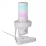 PC mikrofonas ENDORFY AXIS Streaming White — USB, kardioidinis, 30–18 kHz, 192 kHz/24 bitų, stalinis stovas, nutildymas, ausinių išvestis