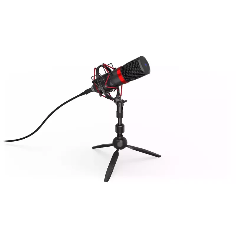 PC mikrofonas ENDORFY Solum Streaming T — USB laidinis, 24 bitų/48 kHz, 18–21000 Hz, stalinis laikiklis, ausinių išvestis, juodas