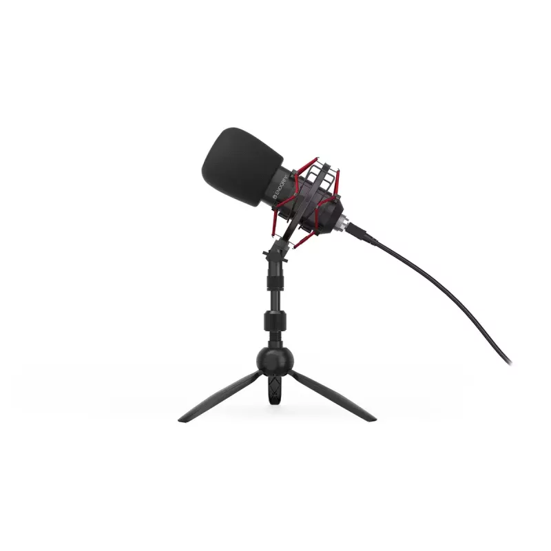 PC mikrofonas ENDORFY Solum Streaming T — USB laidinis, 24 bitų/48 kHz, 18–21000 Hz, stalinis laikiklis, ausinių išvestis, juodas