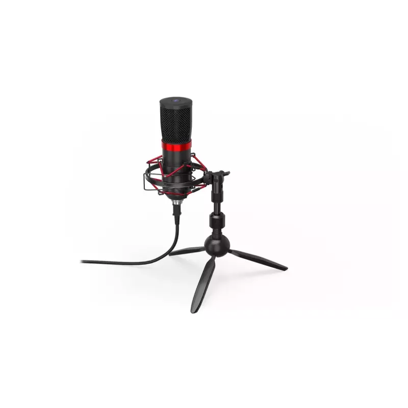 PC mikrofonas ENDORFY Solum Streaming T — USB laidinis, 24 bitų/48 kHz, 18–21000 Hz, stalinis laikiklis, ausinių išvestis, juodas