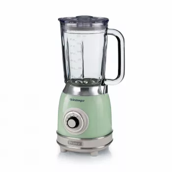 Ariete 583, „Vintage“ trintuvas su 1,5 litro stiklo indu, 4 nerūdijančio plieno peiliais, 4 greičiais + impulsinis režimas, 1000 W, žalios spalvos