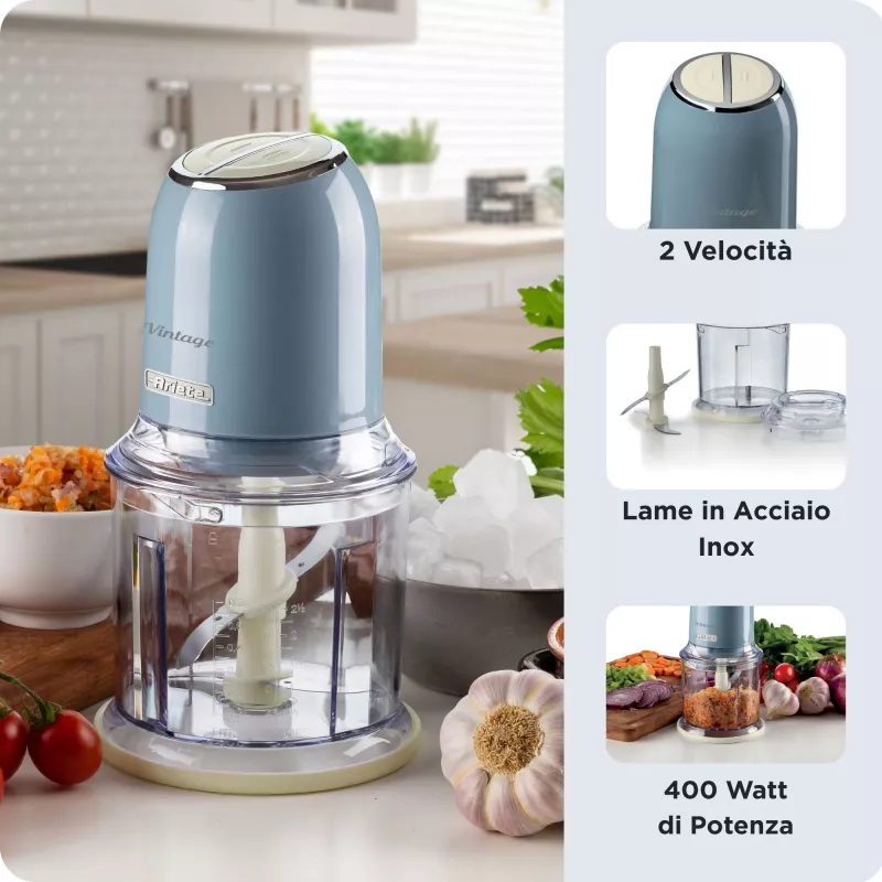Ariete 438 Vintage smulkintuvas 0438BL, 0,6 l, 400 W, mėlynas