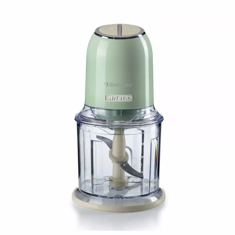 Ariete 438, Vintage smulkintuvas, smulkintuvas ir ledo trupintuvas, 2 greičiai, 4 nerūdijančio plieno peiliai, 600 ml graduotas puodelis, 400 W, žalia