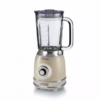 Ariete 583, „Vintage“ trintuvas su 1,5 litro stikline taure, 4 nerūdijančio plieno peiliais, 4 greičiais + impulsinis režimas, 1000 W, smėlio spalvos