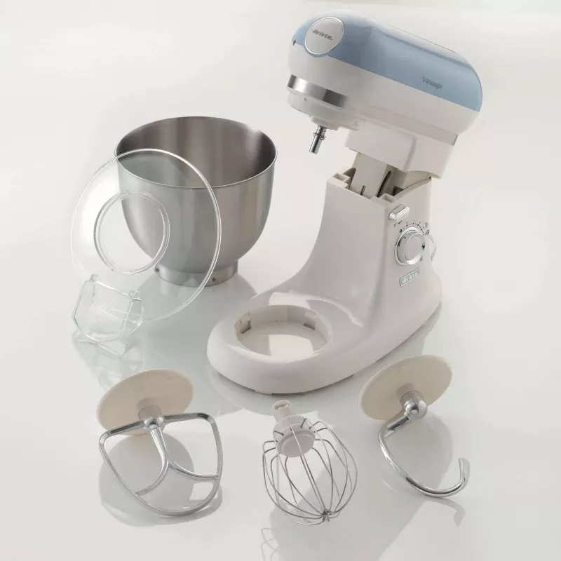 Ariete 1588 Vintage Mixer, planetarinis maišytuvas duonai, picai, pyragams ir pyragaičiams, 5,5 l talpa, 7 greičiai, 2400 vatų, pastelinė mėlyna