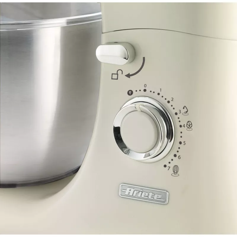 Ariete 1588 Vintage Mixer, planetarinis maišytuvas duonai, picai, pyragams ir pyragaičiams, 5,5 l talpa, 7 greičiai, 2400 vatų, pastelinė mėlyna