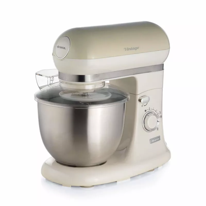 Ariete 1588 Vintage Mixer, planetarinis maišytuvas duonai, picai, pyragams ir kepiniams, 5,5 l talpa, 7 greičiai, 2400 W, pastelinė smėlio spalva