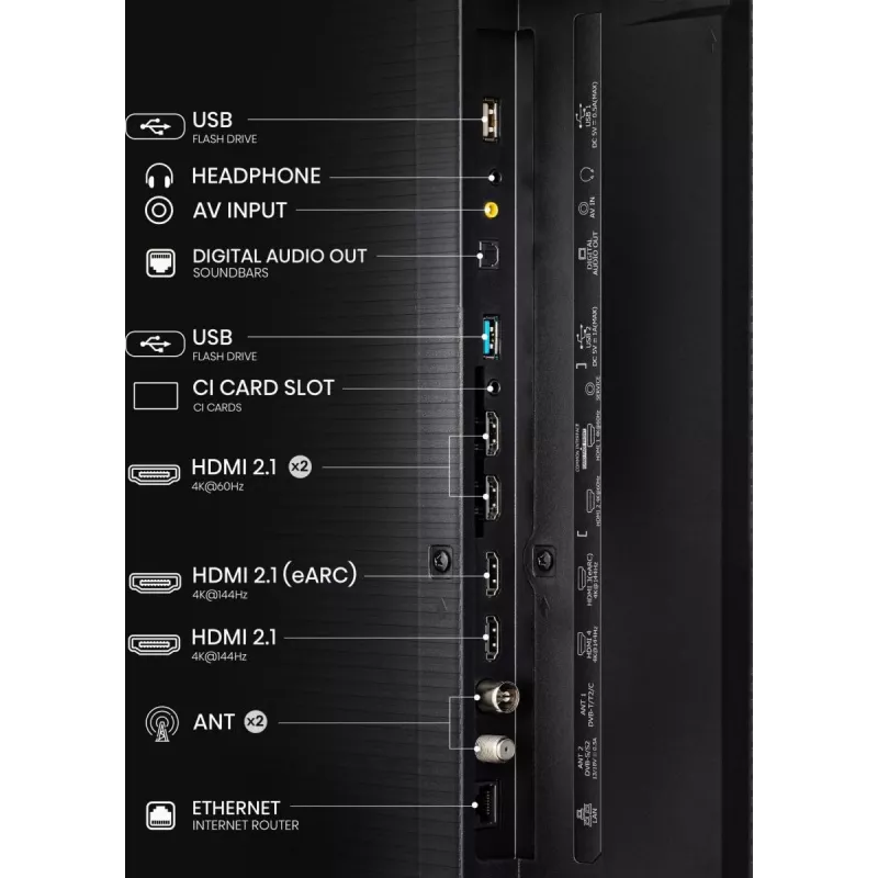 Hisense 85UXNQ 2,16 m (85 coliai) 4K Ultra HD išmanusis televizorius Wi-Fi juoda, pilka 700 cd/m²