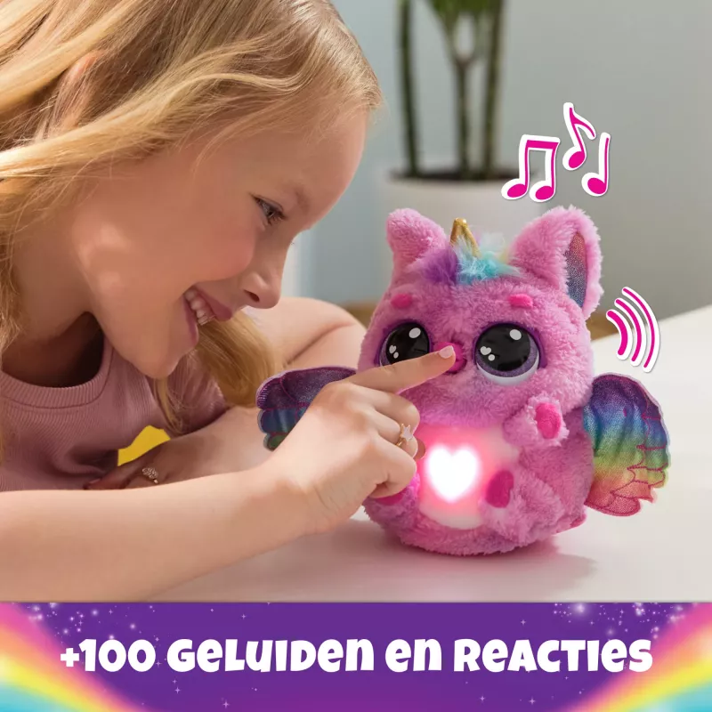 Hatchimals Alive Mystery Hatch Pufficorn Spinmaster AA Battery Pink White