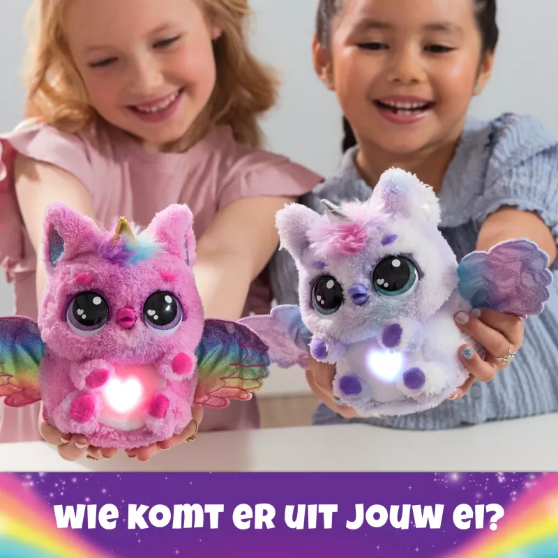 Hatchimals Alive Mystery Hatch Pufficorn Spinmaster AA Battery Pink White