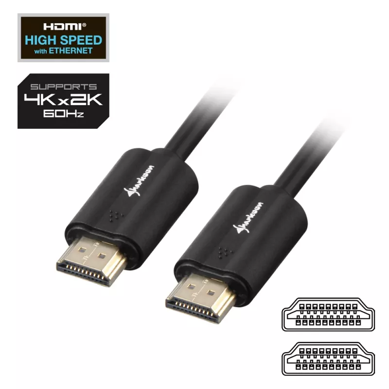 SHARKOON High Speed HDMI laidas - Ultra HD 4k V/v 3m
