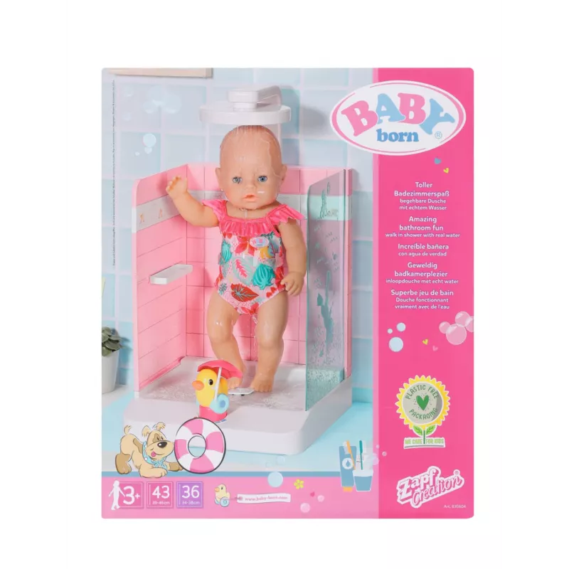 Lėlių vonios kambarys BABY born Bath Walk in Shower Rekomenduojamas amžius 3 metai