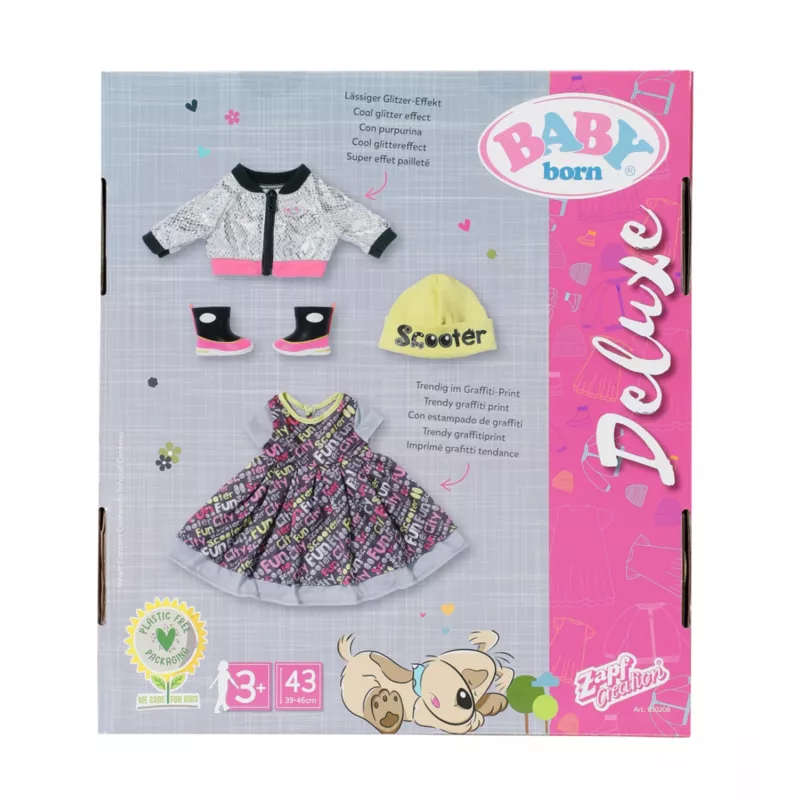 Lėlių drabužių rinkinys BABY born City Deluxe Style, nuo 3 metų, 180 g