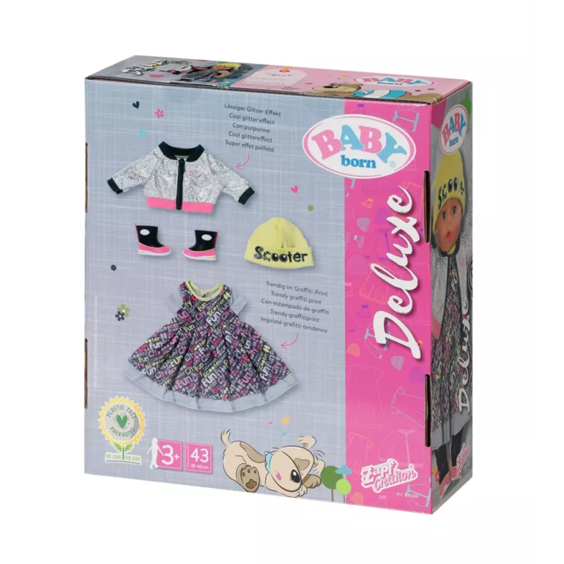 Lėlių drabužių rinkinys BABY born City Deluxe Style, nuo 3 metų, 180 g