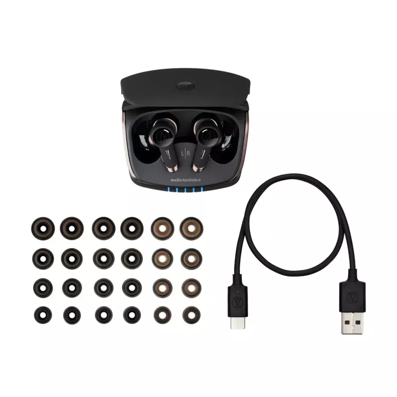 Ausinės Audio-Technica ATH-TWX9 — True Wireless į ausis įdedamos TWS, 10–40000 Hz, Bluetooth, ruda