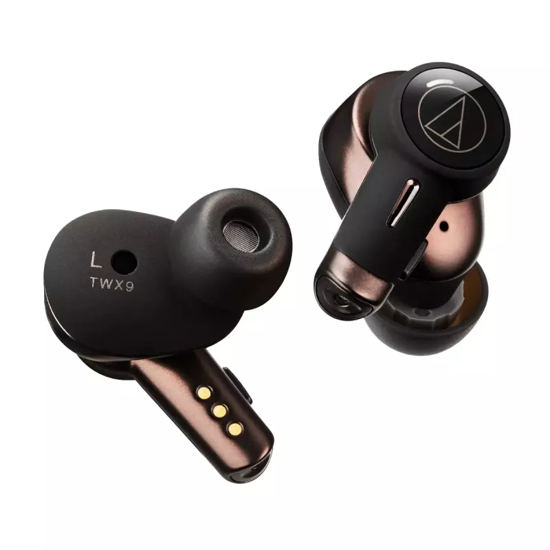 Ausinės Audio-Technica ATH-TWX9 — True Wireless į ausis įdedamos TWS, 10–40000 Hz, Bluetooth, ruda