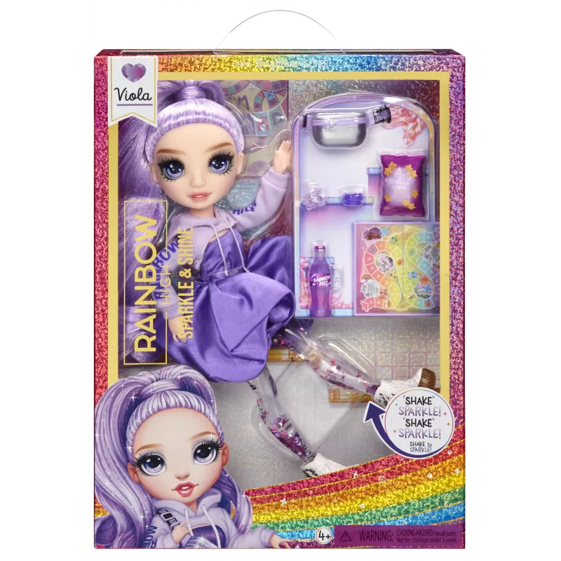 Rainbow High Sparkle & Shine mados lėlės - Viola (Violetinė), Mados lėlė, Moteriška, 4 m., Berniukas/Mergaitė, 280 mm, Įvairiaspalvė