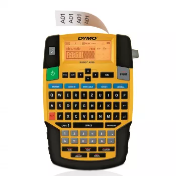 DYMO RHINO 4200 pramoninis ženklų spausdintuvas | QWERTZ klaviatūra ir laiką taupantys spartieji klavišai | Patvarus ženklų spausdintuvas darbo vietoms ir sunkiems ženklinimo darbams