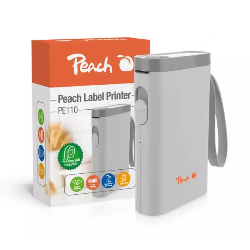 Peach PE110 etikečių spausdintuvas Tiesioginis terminis 203 x 203 DPI 60 mm/sek Belaidis Bluetooth