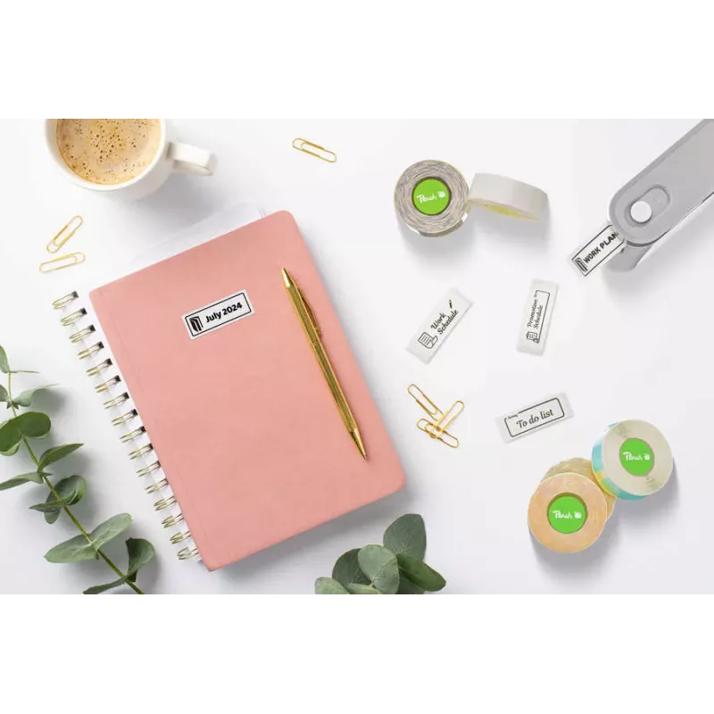Etikečių spausdintuvo keičiamieji ritinėliai PEACH PE-110 — 3 ritinėliai, spalvos B/C/Y