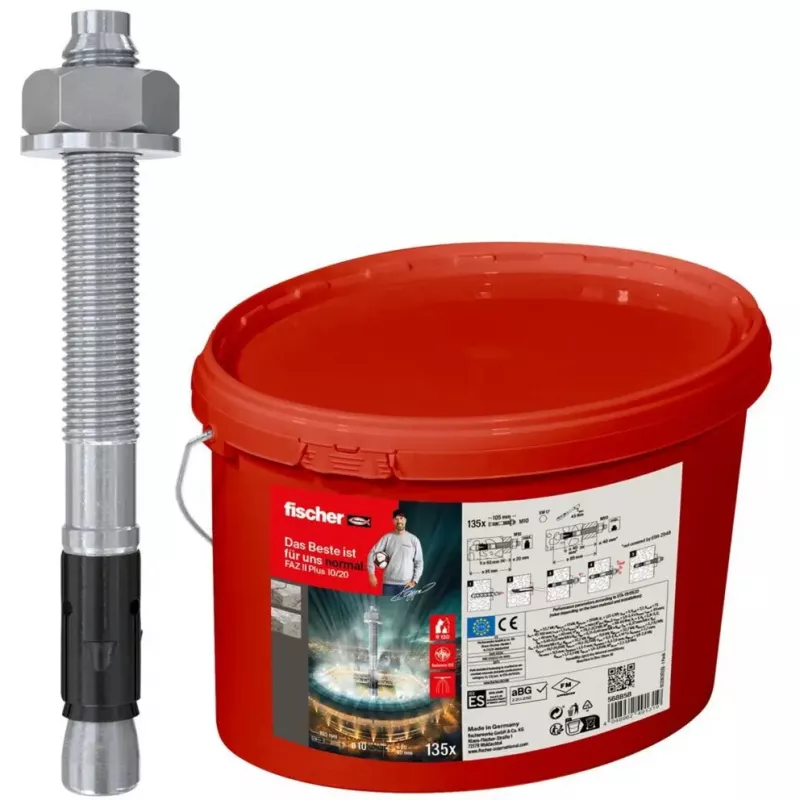FISCHER inkarinis varžtas FAZ II Plus 10/20 cinkuotas – pakuotėje 135 vnt.