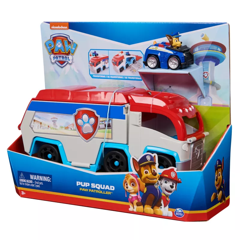 Žaislinis transporto priemonių rinkinys Spin Master PAW Patrol Pup Squad Patroller Team Vehicle su kolekcionuojamu Chase automobiliu, amžius 3+, plastikas, įvairiaspalvis