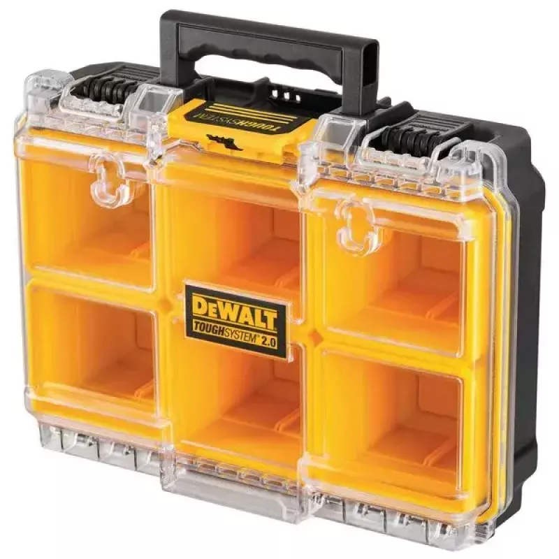 Įrankių laikymo dėžė DeWALT ToughSystem 2.0 juoda permatoma geltona 6 kišenės