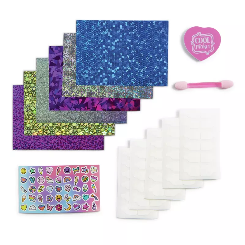 Cool Maker, Mix & Mani Foil nagų rinkinys su 6 folijomis ir lipdukais 5 „pasidaryk pats“ manikiūrams (pakuotė gali skirtis), menų ir amatų vaikiški žaislai nuo 7 metų