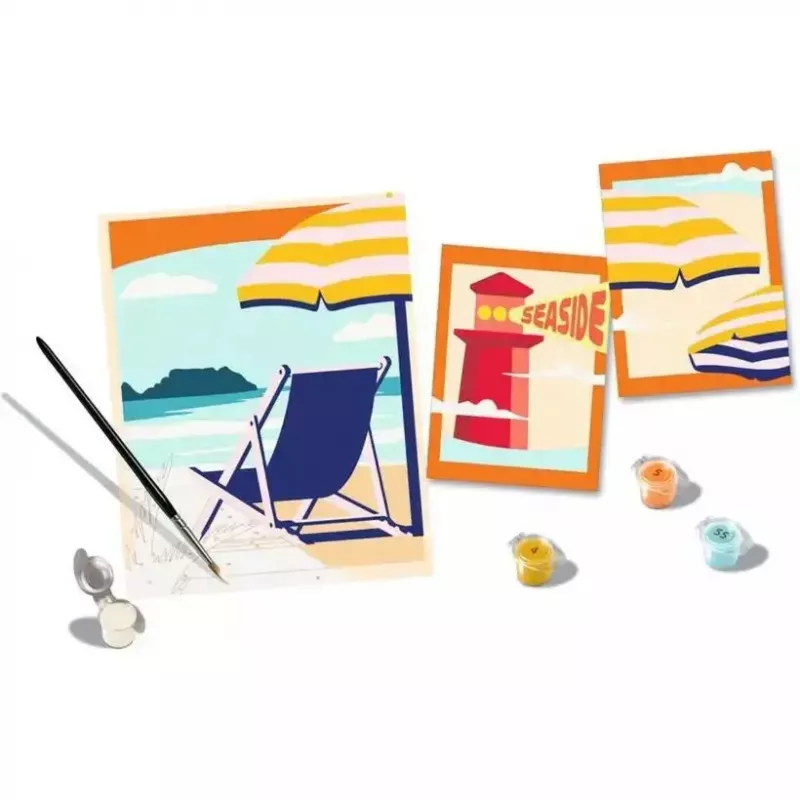 Ravensburger tapybos rinkinys “CreArt Gallery Wall Set” “Paplūdimyje” 23901 — tapybos užsiėmimų rinkinys su rėmeliais