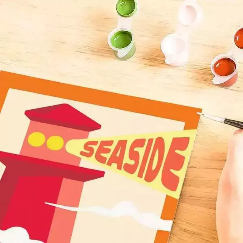 Dažymo rinkinys Ravensburger CreArt – Švyturys prie jūros, kūrybinis tapymo pagal numerius rinkinys