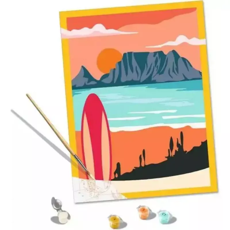 Ravensburger Painting CreArt 'Saulėlydis paplūdimyje' modelis 23898 — piešimo pagal numerius rinkinys suaugusiems ir paaugliams