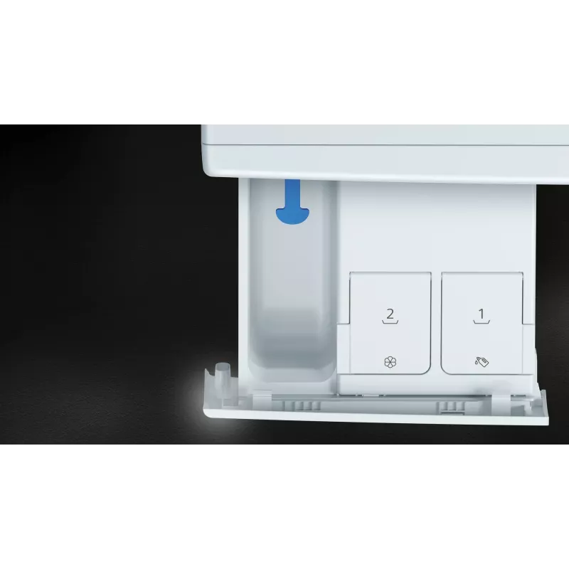 Siemens iQ500 WG44G2F22 skalbimo mašina Įkraunama iš priekio 9 kg 1351 aps./min. Juoda, Balta