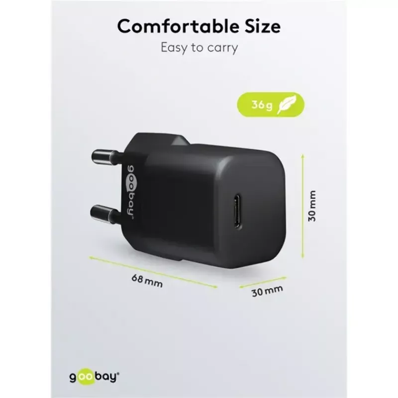 GOOBAY Charger 64574 30W USB-C PD į Apple Lightning laidas 1 m, juodas