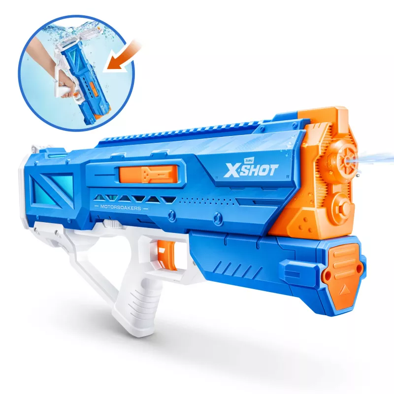 Pistoletinis vandens šautuvas Zuru XSHOT Hydra Pulse Motor Soaker — integruotas bakelis, 9 m nuotolis, plastikas, amžius 8+