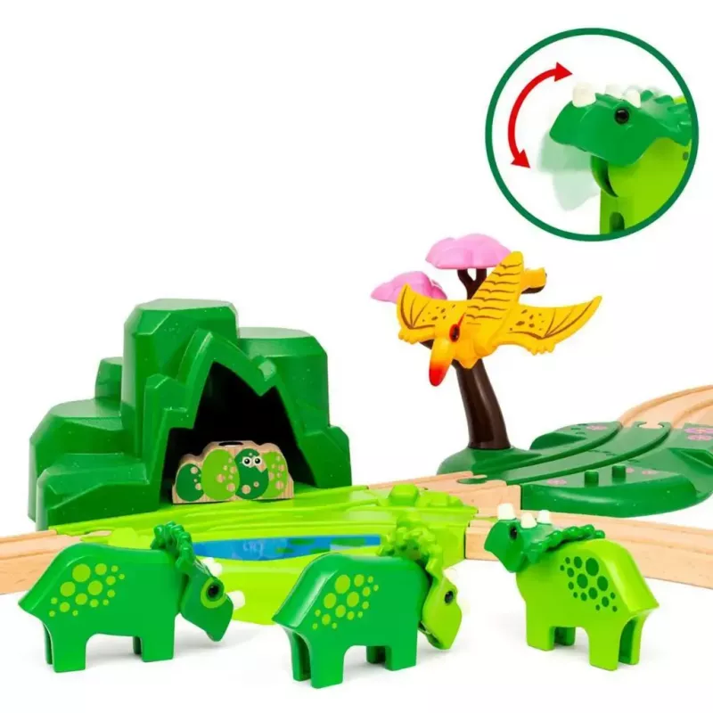 Geležinkelio žaidimų rinkinys Ravensburger Dinosaur Deluxe Set BRIO World 63610400 su interaktyviomis funkcijomis