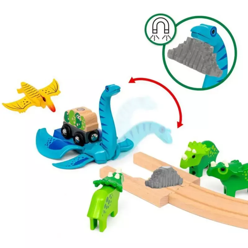 Geležinkelio žaidimų rinkinys Ravensburger Dinosaur Deluxe Set BRIO World 63610400 su interaktyviomis funkcijomis