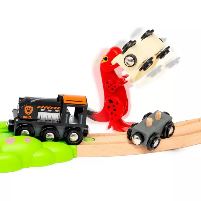 Geležinkelio žaidimų rinkinys Ravensburger Dinosaur Deluxe Set BRIO World 63610400 su interaktyviomis funkcijomis