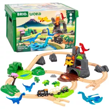 Geležinkelio žaidimų rinkinys Ravensburger Dinosaur Deluxe Set BRIO World 63610400 su interaktyviomis funkcijomis