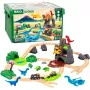 Geležinkelio žaidimų rinkinys Ravensburger Dinosaur Deluxe Set BRIO World 63610400 su interaktyviomis funkcijomis